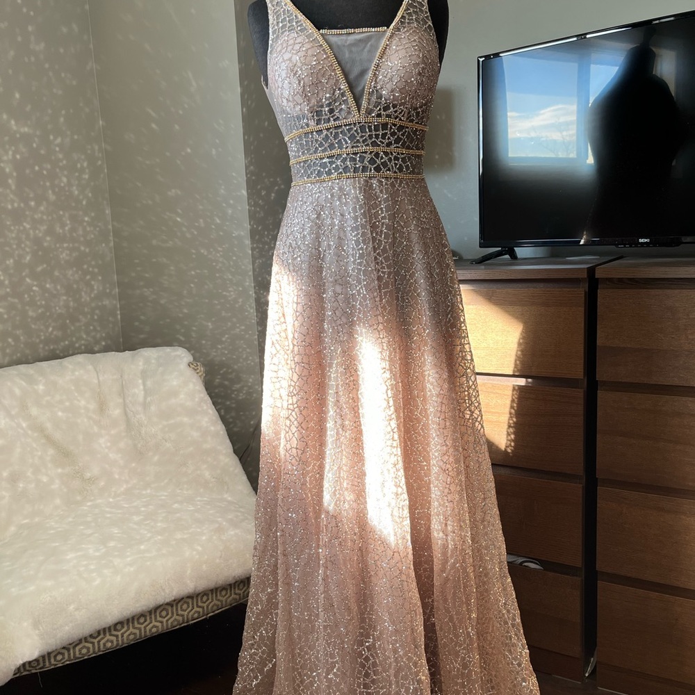 Elegant Light Pink Evening Gown
